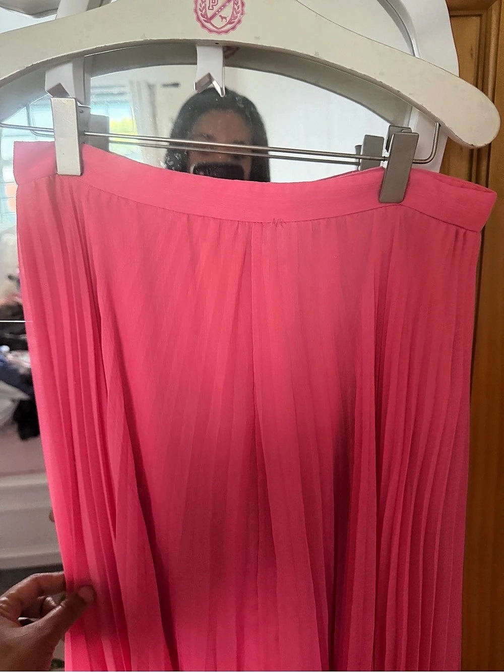 alice + olivia Pleated Maxi Skirt in Pink Size 2 Like New - Picture 2 of 5